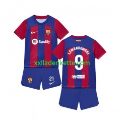 Fußballtrikot FC Barcelona Robert Lewandowski 9 Kinder Heim 2023-2024 Kurzarm