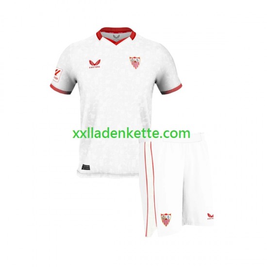 Fußballtrikot FC Sevilla Kinder Heim 2023-2024 Kurzarm