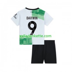 Fußballtrikot Liverpool Darwin Nunez 9 Kinder Auswärts 2023-2024 Kurzarm