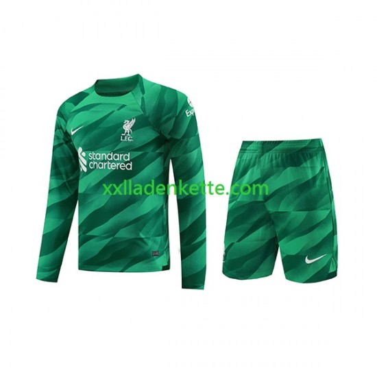 Fußballtrikot Liverpool Torwart Kinder Heim 2023-2024 Langarm