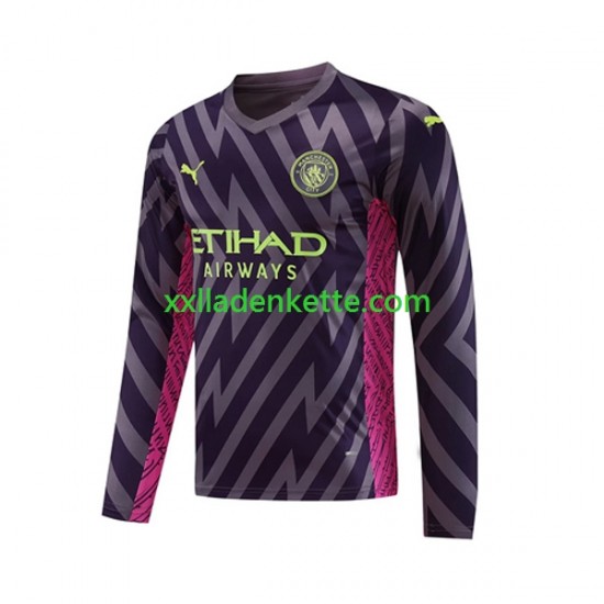 Fußballtrikot Manchester City Torwart Herren Auswärts 2023-2024 Langarm