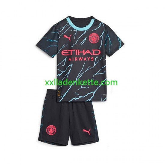 Fußballtrikot Manchester City Kinder Ausweich 2023-2024 Kurzarm
