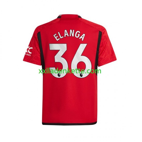 Fußballtrikot Manchester United Anthony Elanga 36 Herren Heim 2023-2024 Kurzarm