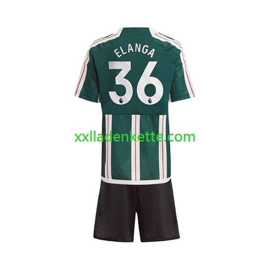 Fußballtrikot Manchester United Anthony Elanga 36 Kinder Auswärts 2023-2024 Kurzarm