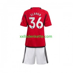 Fußballtrikot Manchester United Anthony Elanga 36 Kinder Heim 2023-2024 Kurzarm