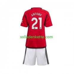 Fußballtrikot Manchester United Antony Matheus 21 Kinder Heim 2023-2024 Kurzarm