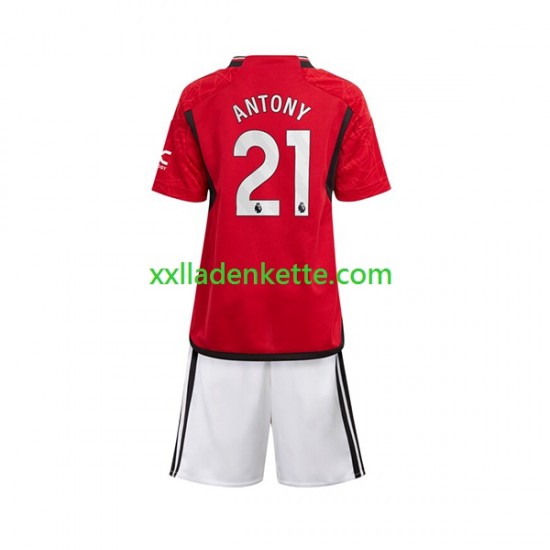 Fußballtrikot Manchester United Antony Matheus 21 Kinder Heim 2023-2024 Kurzarm