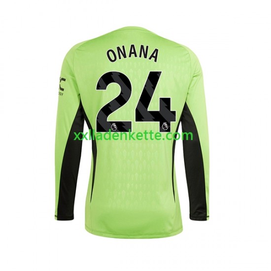 Fußballtrikot Manchester United Andre Onana 24 Torwart Herren Heim 2023-2024 Langarm