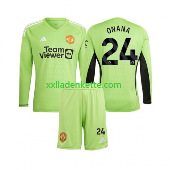 Fußballtrikot Manchester United Andre Onana 24 Torwart Kinder Heim 2023-2024 Langarm