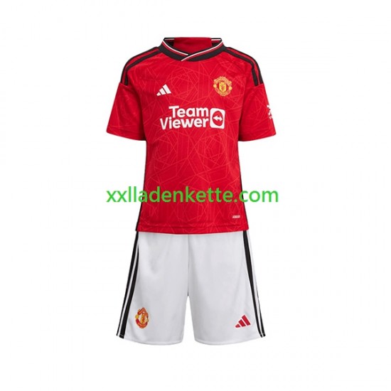 Fußballtrikot Manchester United Kinder Heim 2023-2024 Kurzarm