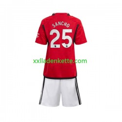Fußballtrikot Manchester United Sancho 25 Kinder Heim 2023-2024 Kurzarm