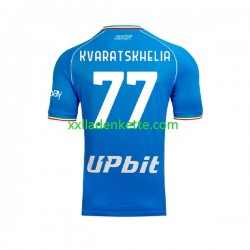 Fußballtrikot SSC Neaples Khvicha Kvaratskhelia 77 Herren Heim 2023-2024 Kurzarm