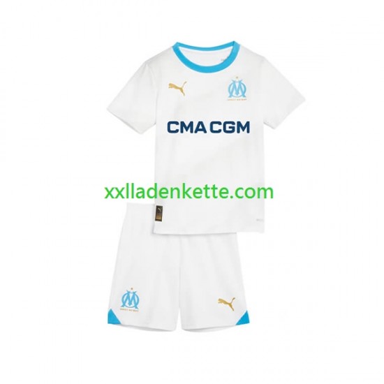 Fußballtrikot Olympique Marseille Kinder Heim 2023-2024 Kurzarm