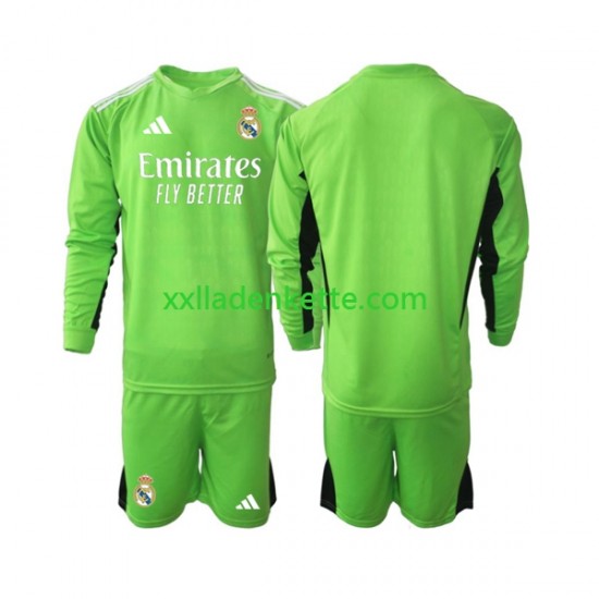 Fußballtrikot Real Madrid Torwart Kinder Heim 2023-2024 Langarm