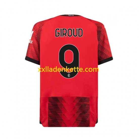 Fußballtrikot AC Mailand Olivier Giroud 9 Herren Heim 2023-2024 Kurzarm
