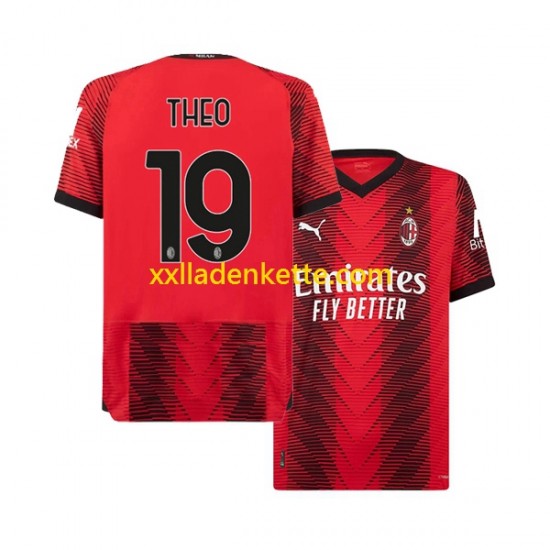 Fußballtrikot AC Mailand Theo Hernandez 19 Herren Heim 2023-2024 Kurzarm