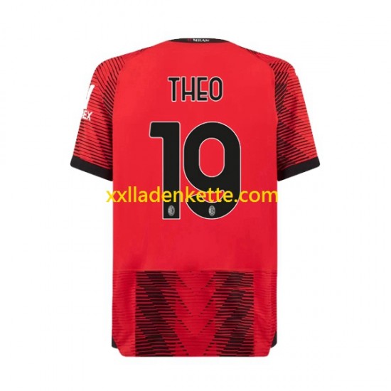 Fußballtrikot AC Mailand Theo Hernandez 19 Herren Heim 2023-2024 Kurzarm