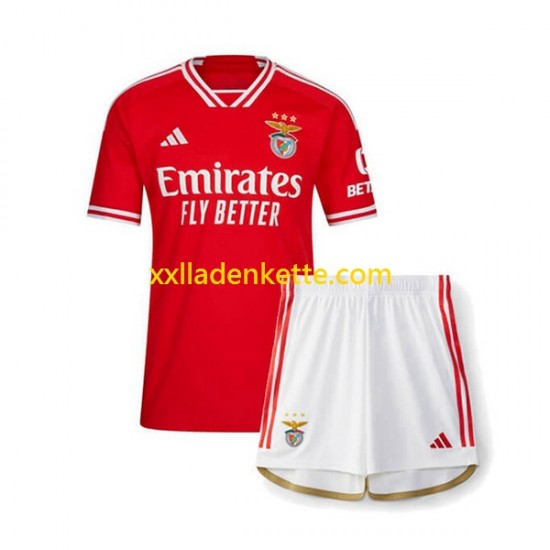 Fußballtrikot Benfica Kinder Heim 2023-2024 Kurzarm