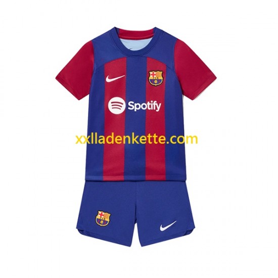 Fußballtrikot FC Barcelona Kinder Heim 2023-2024 Kurzarm