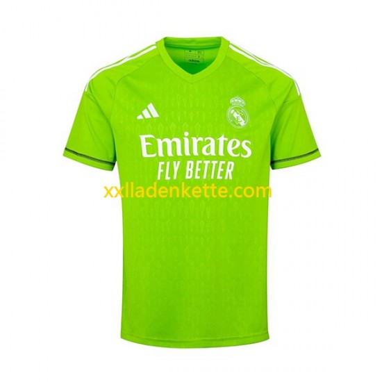 Fußballtrikot Real Madrid Thibaut Courtois 1 Torwart Herren Heim 2023-2024 Kurzarm