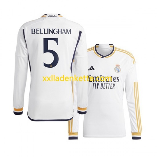 Fußballtrikot Real Madrid Jude Bellingham 5 Herren Heim 2023-2024 Langarm