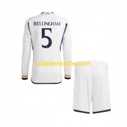 Fußballtrikot Real Madrid Jude Bellingham 5 Kinder Heim 2023-2024 Langarm