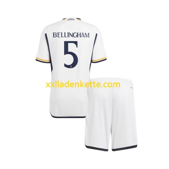 Fußballtrikot Real Madrid Jude Bellingham 5 Kinder Heim 2023-2024 Kurzarm