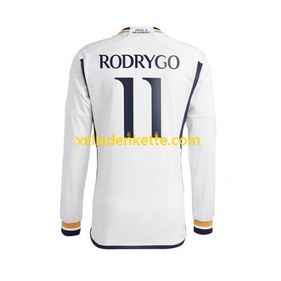 Fußballtrikot Real Madrid Rodrygo Goes 11 Herren Heim 2023-2024 Langarm