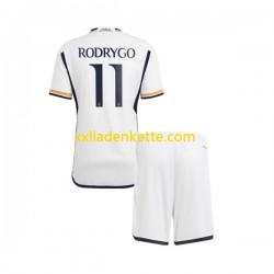 Fußballtrikot Real Madrid Rodrygo Goes 11 Kinder Heim 2023-2024 Kurzarm