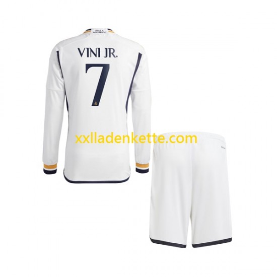 Fußballtrikot Real Madrid Vinicius Junior 7 Kinder Heim 2023-2024 Langarm