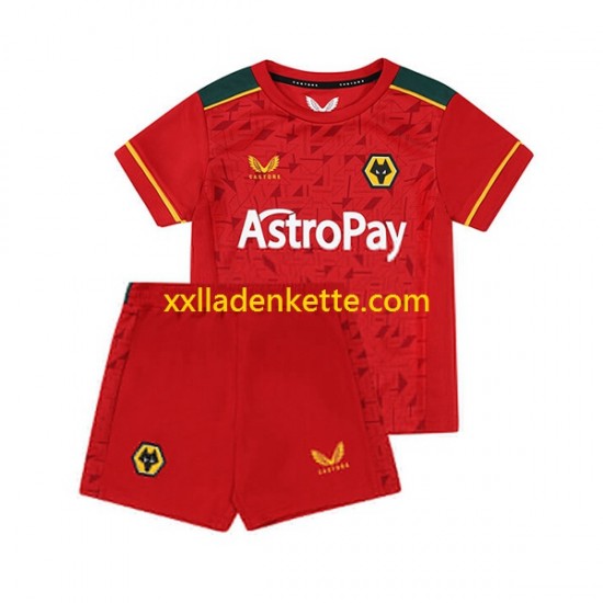 Fußballtrikot Wolverhampton Wanderers Kinder Auswärts 2023-2024 Kurzarm
