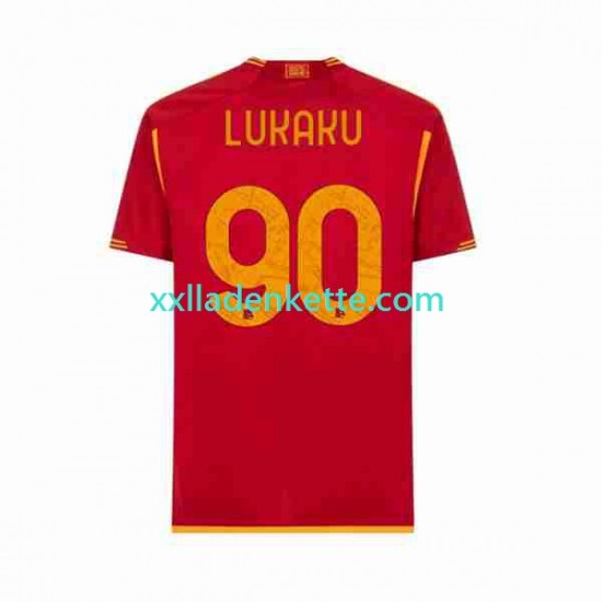 Fußballtrikot AS Rom Romelu Lukaku 90 Herren Heim 2023-2024 Kurzarm