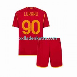 Fußballtrikot AS Rom Romelu Lukaku 90 Kinder Heim 2023-2024 Kurzarm
