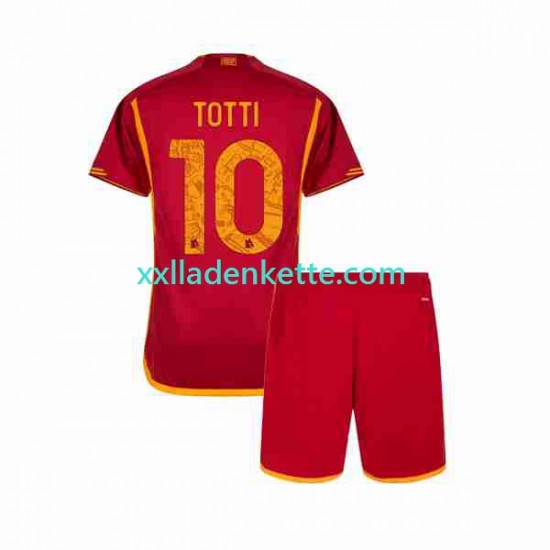 Fußballtrikot AS Rom Totti 10 Kinder Heim 2023-2024 Kurzarm