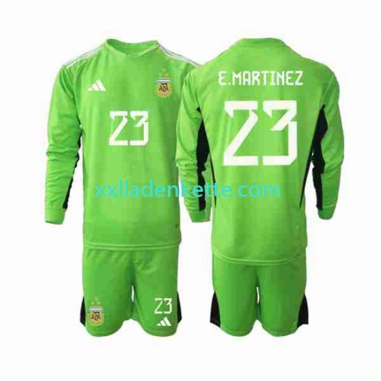 Fußballtrikot Argentinien Emiliano Martinez 23 Torwart Kinder Heim World Cup 2022 Langarm
