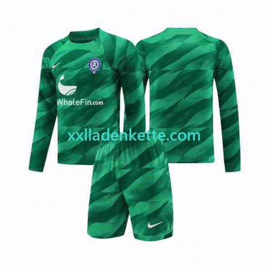 Fußballtrikot Atlético Madrid Torwart Kinder Auswärts 2023-2024 Langarm