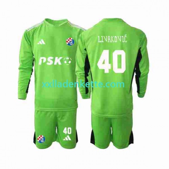 Fußballtrikot Dinamo Zagreb Livakovic 40 Torwart Kinder Heim 2023-2024 Langarm