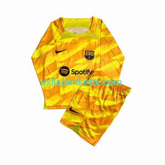 Fußballtrikot FC Barcelona Torwart Kinder Viertes 2023-2024 Langarm