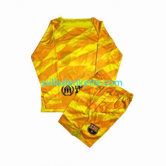 Fußballtrikot FC Barcelona Torwart Kinder Viertes 2023-2024 Langarm