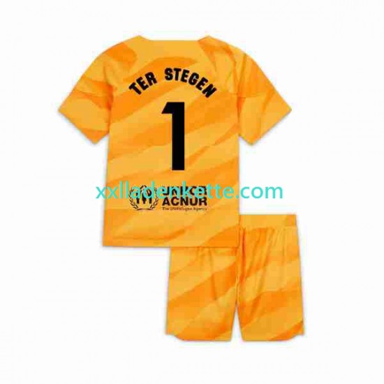 Fußballtrikot FC Barcelona Ter Stegen 1 Torwart Kinder Viertes 2023-2024 Kurzarm