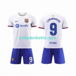 Fußballtrikot FC Barcelona LEWANDOWSKI 9 Kinder Auswärts 2023-2024 Kurzarm