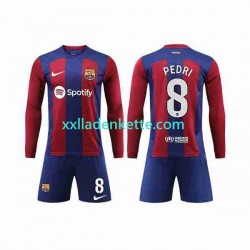 Fußballtrikot FC Barcelona Pedri 8 Kinder Heim 2023-2024 Langarm
