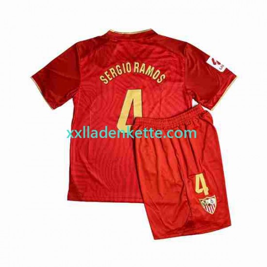 Fußballtrikot FC Sevilla Sergio Ramos 4 Kinder Auswärts 2023-2024 Kurzarm