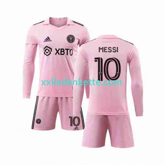 Fußballtrikot Inter Miami Lionel Messi 10 Kinder Heim 2023-2024 Langarm