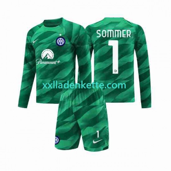 Fußballtrikot Inter Mailand Sommer 1 Torwart Kinder Auswärts 2023-2024 Langarm