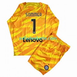 Fußballtrikot Inter Mailand Sommer 1 Torwart Kinder Heim 2023-2024 Langarm