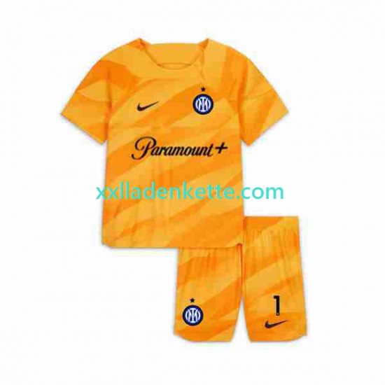 Fußballtrikot Inter Mailand Sommer 1 Torwart Kinder Heim 2023-2024 Kurzarm