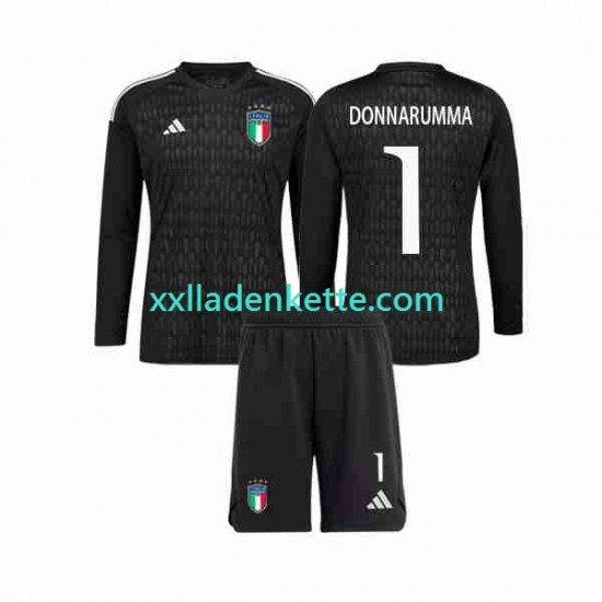 Fußballtrikot Italien Donnarumma 1 Torwart Kinder Auswärts 2023 Langarm