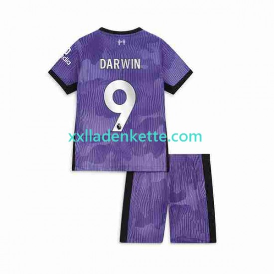 Fußballtrikot Liverpool Darwin Nunez 9 Kinder Ausweich 2023-2024 Kurzarm