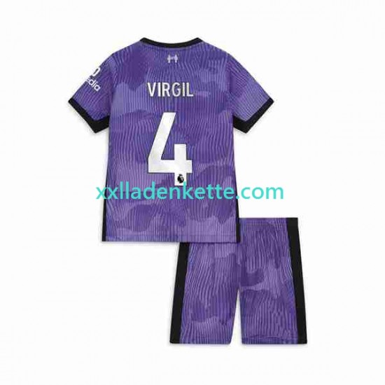 Fußballtrikot Liverpool Virgil van Dijk 4 Kinder Ausweich 2023-2024 Kurzarm